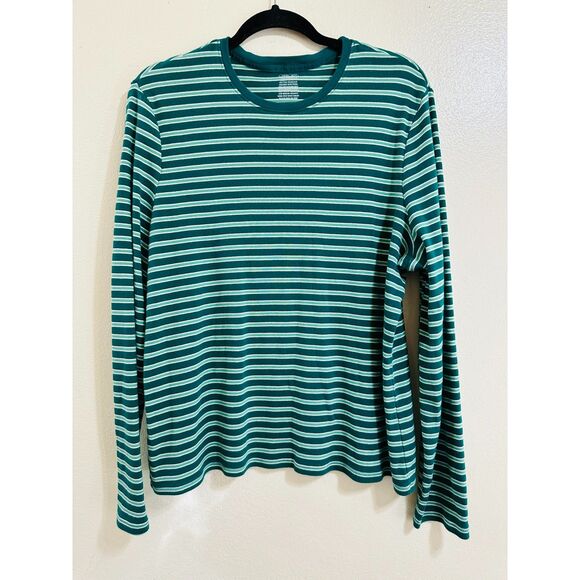 Cherokee Women's Plus Size Long Sleeve 100% Cotton Striped Tee Size XXL - Picture 1 of 3